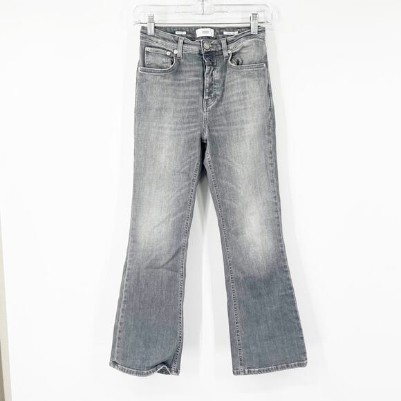 Closed High Waist Crop Flare Jeans Button Fly Gray - Picture 1 of 10
